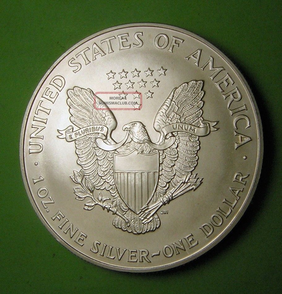 U. S. Silver Eagle Brilliant Uncirculated 1996 Scarcer Date.