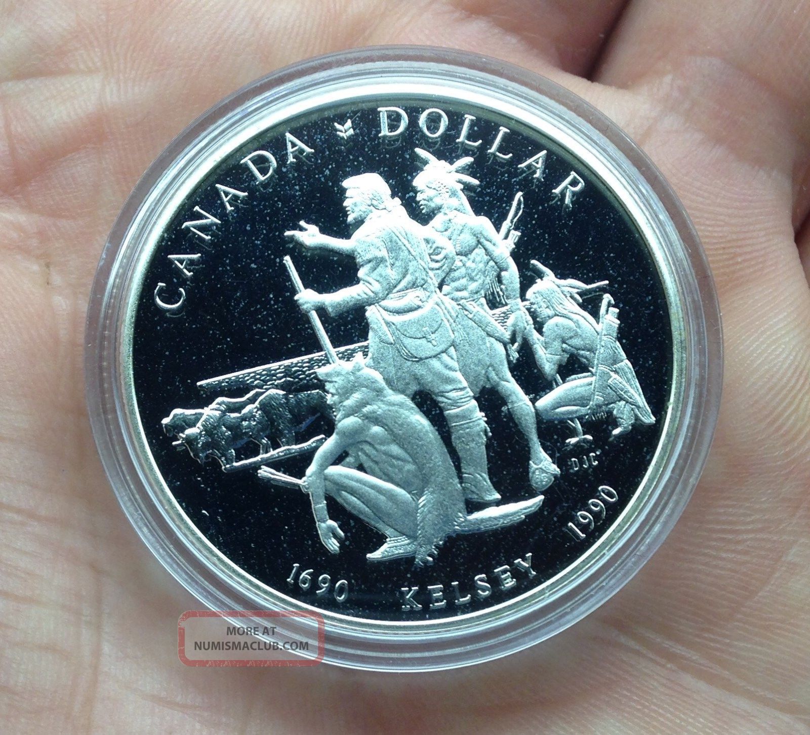 1990 Canadian Silver Dollar Henry Kelsey Commemorative Coin