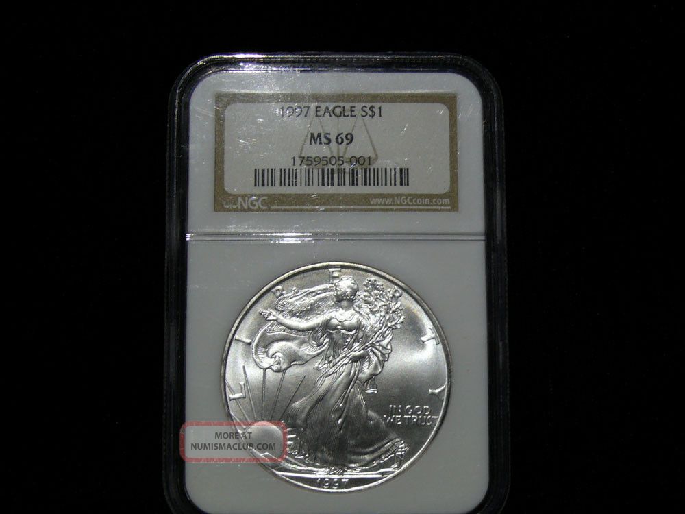 1987 American Silver Eagle Dollar MS69 NGC - Mint State 69, 1 Oz .999 Silver