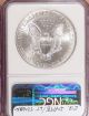 1996 1 Oz American Silver Eagle Ngc Graded Ms69,  Scarce Date,  Very Light Toning Silver photo 1
