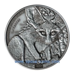 2013 Niger Fennec Fox,  1oz Silver,  Only 1000 Antique Finish - photo