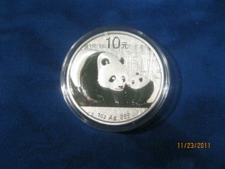 2011 10 Yuan Chinese Silver Panda 1 Oz. photo
