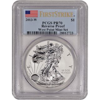 2013 - W American Silver Eagle - Reverse Proof - Pcgs Pr70 - First Strike Flag photo