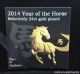 Rare 2014 1 Oz Boxed Royal Silver Lunar Horse Gold Gilded No.  11 Of 300 Silver photo 2