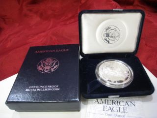 1998 P American Eagle Dollar Silver Bullion 1 Oz Box Proof photo