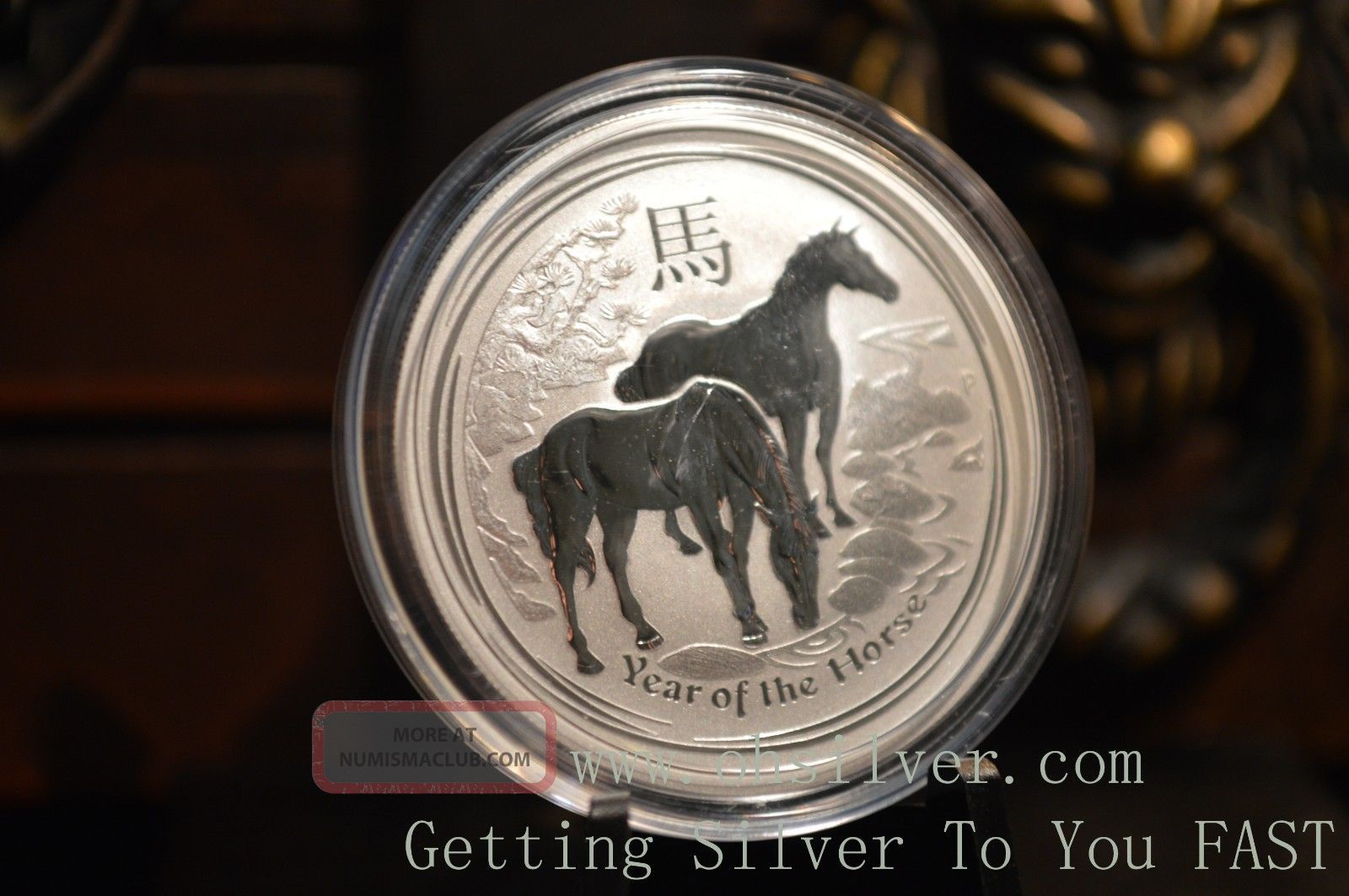 2014 1/2 Oz Silver Australian Lunar Year Of The Horse Coin 999 Fine Silver Bu Australia photo