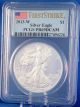 2013 W American Eagle Silver Proof $1 One Troy Ounce Certified Pcgs Pr 69 Dcam Silver photo 1