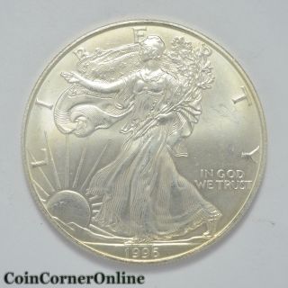 1996 U.  S.  One Dollar Silver Eagle Bu Baggy (ccx2361) photo
