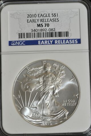 2010 Ms70 Silver Eagle Ngc Early Release Buy Now/make Offer/free Ship photo