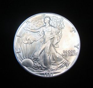 1987 American Silver Eagle 1 Oz.  Silver Us Coin,  Item 1237 photo