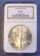 1994 Silver American Eagle Ngc Ms 69 White Luster No Spots/toning Silver photo 1
