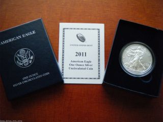 2011 W Burnished Silver Eagle With Box/coa Zoom Pics. .  See My Others photo