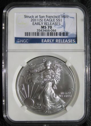 2011 S Silver Eagle Graded Ngc Ms70 Early Release 044 photo