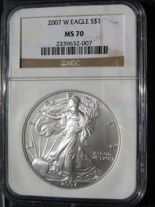 2007 W Silver Eagle Graded Ngc Ms70 007 photo