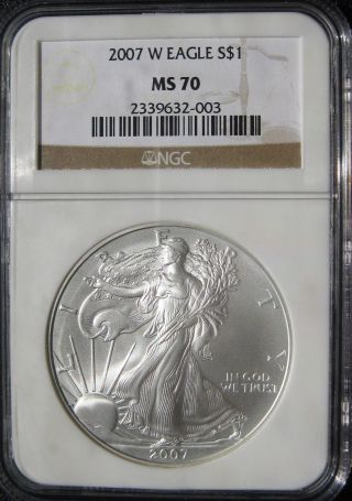 2007 W Silver Eagle Graded Ngc Ms70 003 photo