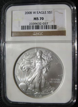 2008 W Silver Eagle Graded Ngc Ms70 037 photo