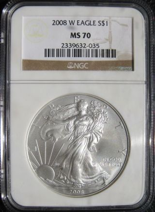 2008 W Silver Eagle Graded Ngc Ms70 035 photo