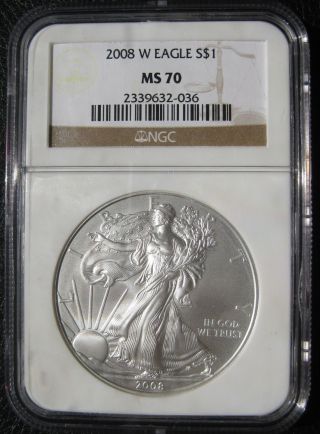 2008 W Silver Eagle Graded Ngc Ms70 036 photo
