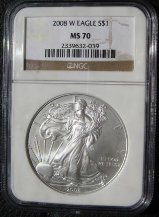 2008 W Silver Eagle Graded Ngc Ms70 039 photo