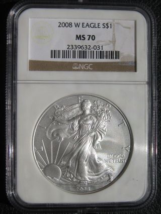 2008 W Silver Eagle Graded Ngc Ms70 031 photo