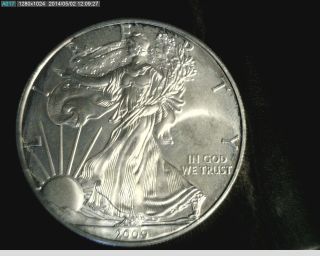 2009 American Eagle Silver Dollar,  1 Oz Silver (x - 2183) photo