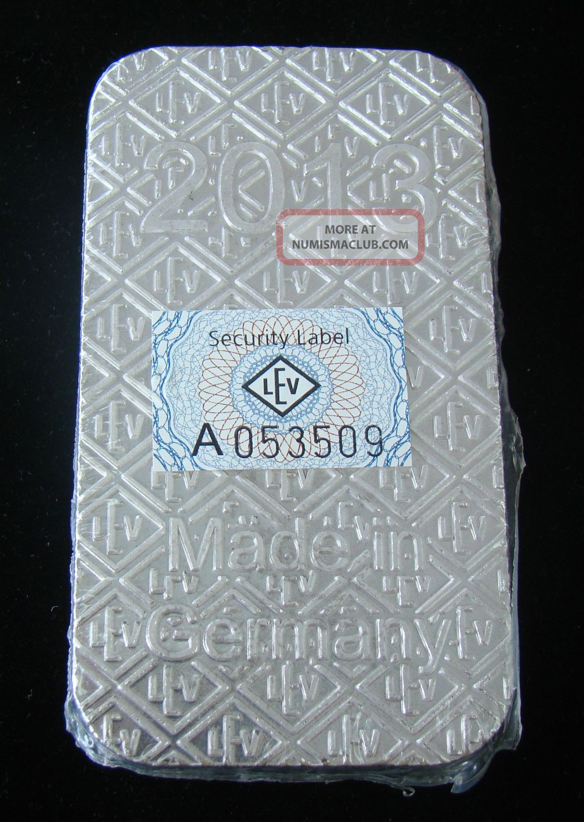 500 Gram 1/2 Kilo, Geiger Security Line Silver Bar. 999 Fine Silver