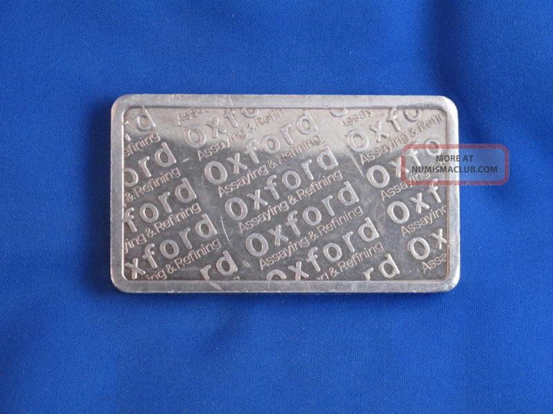 Oxford Assaying & Refining. 999 Silver 10 Oz Ingot Bar B3170