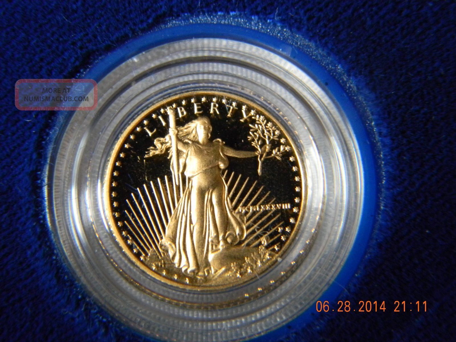 1988 One - Tenth Ounce Five Dollar Gold Coin