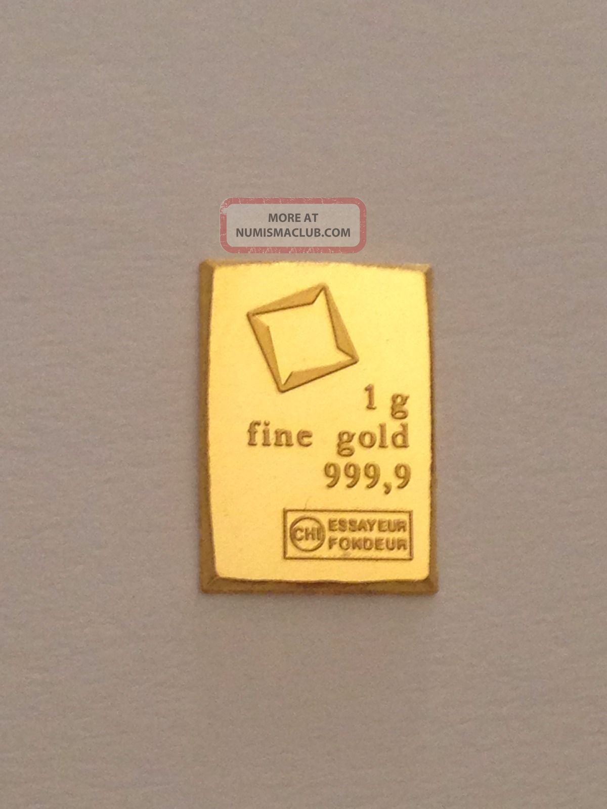 One Gram Valcambi Suisse. 9999 Fine 24k Gold Combibar Bullion