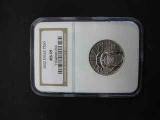 2002 Platinum Eagle $50 Half - Ounce Ms 69 Ngc 1/2 Oz Platinum.  9995 photo