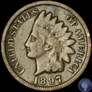 1897 Indian Head Cent Penny 489 photo