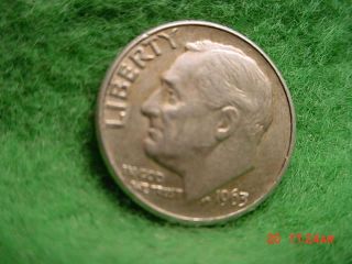 1963 - D Roosevelt Dime,  Extra Fine Silver photo
