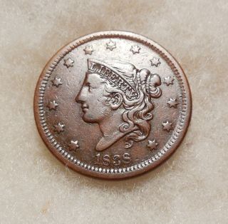 1838 Coronet Head Large Cent - Better Date - Looking Coin photo