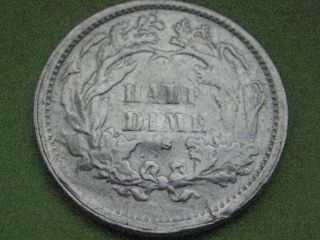 1871 - S Seated Liberty Half Dime - Scarce Date photo