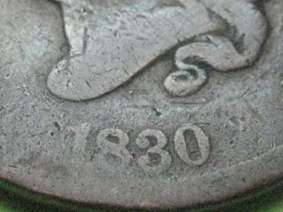 1830 Matron Head Large Cent Penny - Vg/fine Details photo