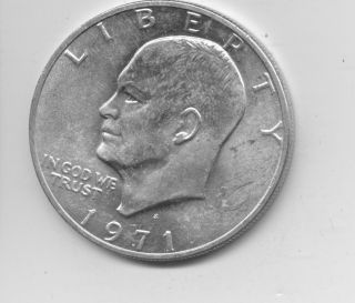 1971 S Eisenhower Dollar Bu 40% Silver photo
