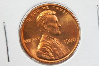 1980 1c Lincoln Memorial Cents Brilliant Uncirculated Red photo