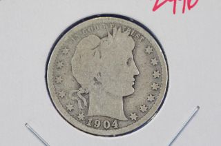1904 - O 25c Barber Quarter Early Date Circulated Coin 2996 photo