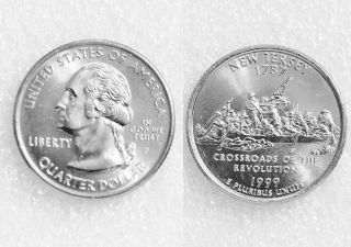 1999 - P 25c Jersey 50 States Quarter Us Coin photo