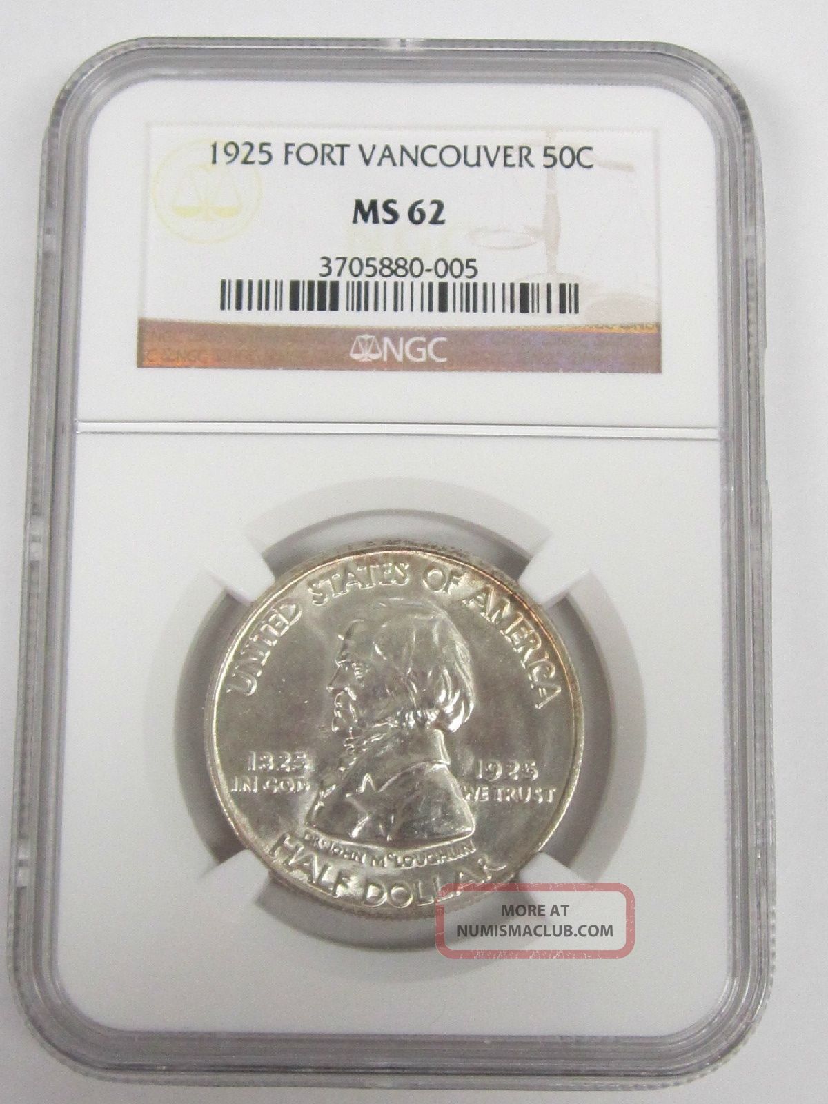 1925 Fort Vancouver 50 Cent Half Dollar Ms62 Ngc