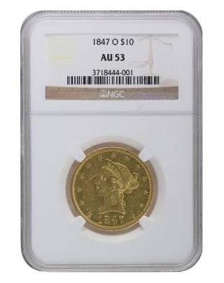 1847 - O Ngc Au53 $10 Liberty Gold photo