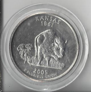 2005 - D Kansas State Quarter.  Uncirculated.  Encapsuled. photo