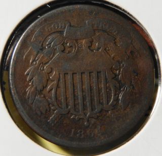 1864 2 Cent Piece - - Good photo