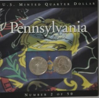 1999 D And P Pennsylvania Us Minted Washington Quarters photo