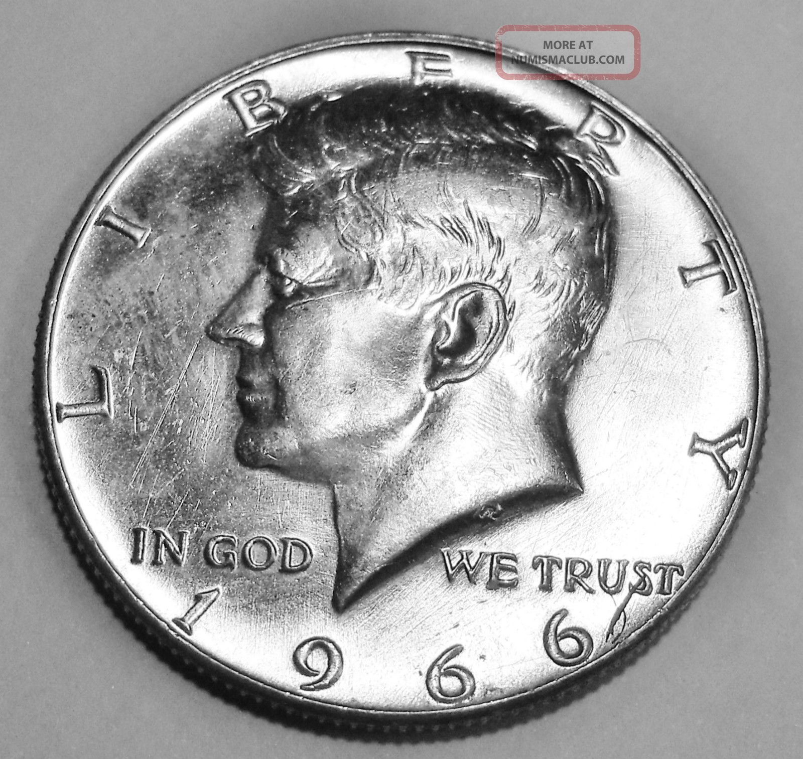 1966 Us Kennedy Half Dollar - 50% Silver Business Circulated - Philadelphia