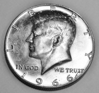 1966 Us Kennedy Half Dollar - 50% Silver Business Circulated - Philadelphia photo