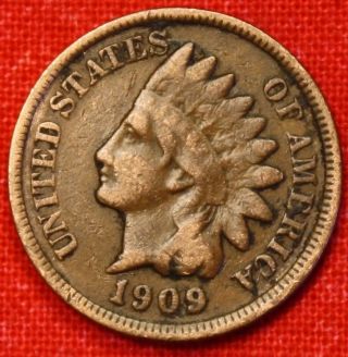 1909 Indian Head Cent Penny Vg Collector Coin Check Out Store Ih715 photo