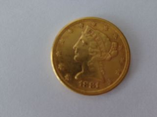 1881 - S $5 Gold Liberty Head photo