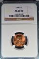 1948 Lincoln Wheat Cent Ngc Ms66rd - Exceptional,  Bright - Red Gem Small Cents photo 2