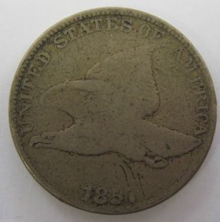 1857 Flying Eagle Cent Penny Coin (120q) photo